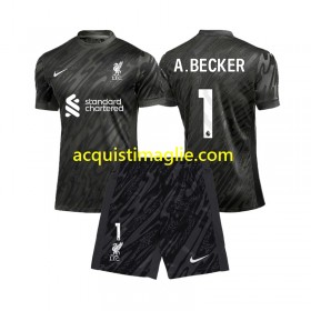Divisa di Calcio Liverpool Alisson Becker 1 Portiere Bambino Prima 2024/2025